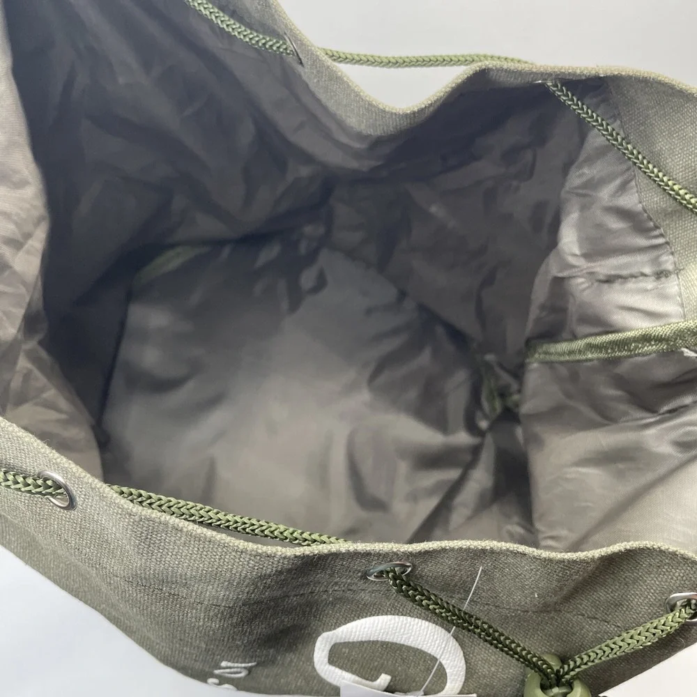 Vintage‎ GUESS Army Green Canvas Travel/Weekend Shoulder Duffel Bag (L)